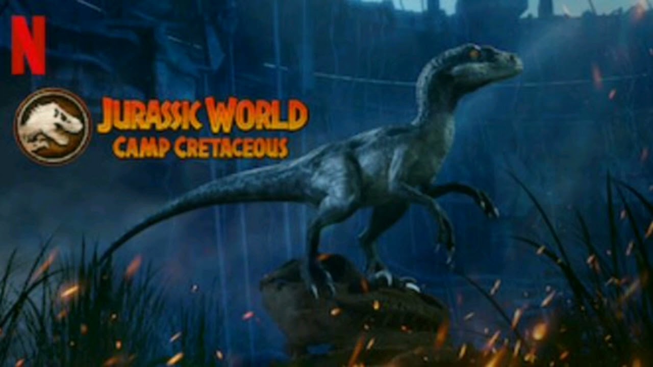 Blue T Rex Skull In Visitor Centre Jurassic World Camp Cretaceous Season 3 Youtube