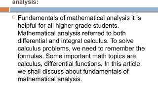 Online Mathematical Analysis Assignment Help