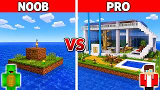 NOOB vs PRO: WATER HOUSE BUILD CHALLENGE in Minecraft