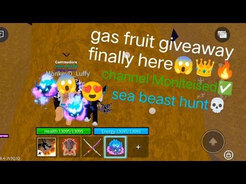 Guy's see how me did op sea beast hunt + i am also doing gas giveaway😱🔥 in #bloxfruits #roblox