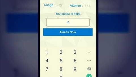Guess the number puzzle game for android & iPhone