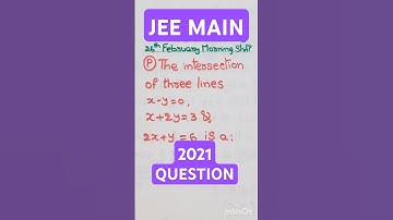 The intersection of 3 lines x-y=0,x+2y=3&