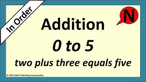 Addition Flash Cards 0-5 Words In Order Audio Plain Background