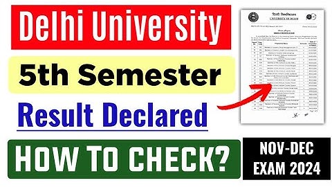 DU 5th Semester Result Declared Dec Exam 2024 | DU 5th Semester Result 2025 | Sol Result Update 2025