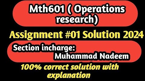 mth601 assignment 1 solution 2024 - Muhammad nadeem | Mth601 assignment 1 solution 2024