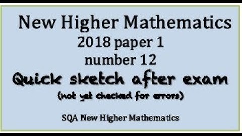 2018 SQA Higher Mathematics paper 1 No. 12