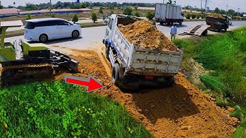 Scary Machine Dump Truck Processing!! Transforming a Landfill Dumping & Dozer in Action!