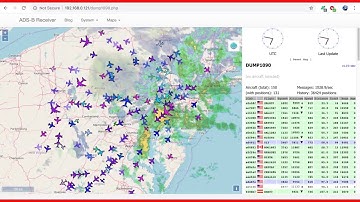 Raspberry Pi ADSB Dump 1090 Map Time Lapse With NEXRAD