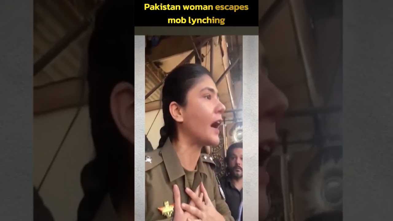 Pakistan woman escapes mob lynching brave policewoman comes to the rescue 