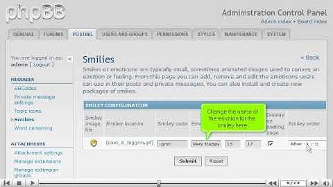 Manage smilies in phpBB by VodaHost web hosting