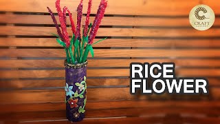 DIY Flower Making From Rice│ Easy Flower Making Tutorial│Rice Flower Ideas | DIY Rice Flower