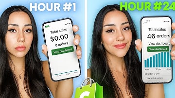 I Tried Shopify Dropshipping For 24 Hours ($0 to $1K Challenge)