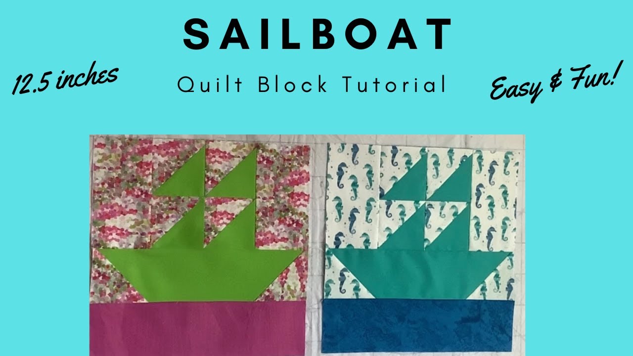 12 Inch Sailboat Quilt Block Sailboat Quilt Block Pattern In 4 Sizes: