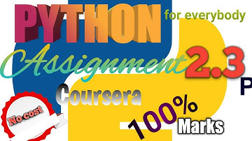 Coursera:chapter 2.3 python for everybody Assignment solution
