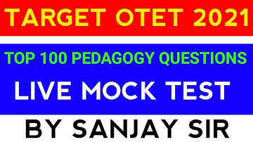 Target OTET 2021//LIVE MOCK TESR BY SR STUDY POINT// TOP 100  PEDAGOGY QUESTIONS