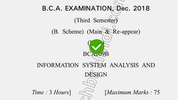 2018 Dcrust BCA 3rd Sem Information System Analysis & Design Question Paper