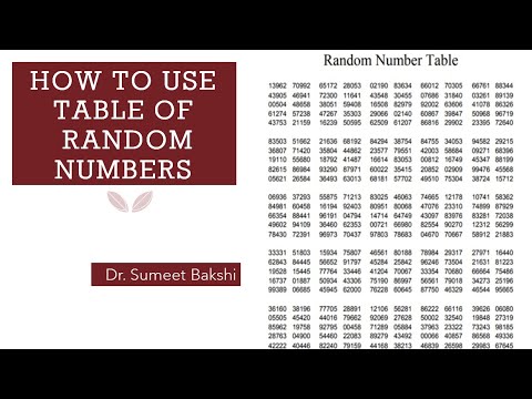 Table of Random Numbers | How to Use Random Number Table | Simple Random Sampling