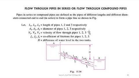 Pipe in series and equivalent pipe