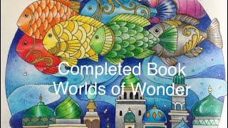 Completed Coloring Book!  Worlds of Wonder by Johanna Basford