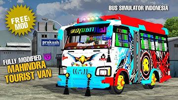 Mahindra tourist van mod released for BUSSID || Full color lights 😃 || Mini bus mod