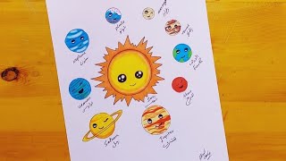 رسم المجموعة الشمسية 3|| drawing of the solar system
