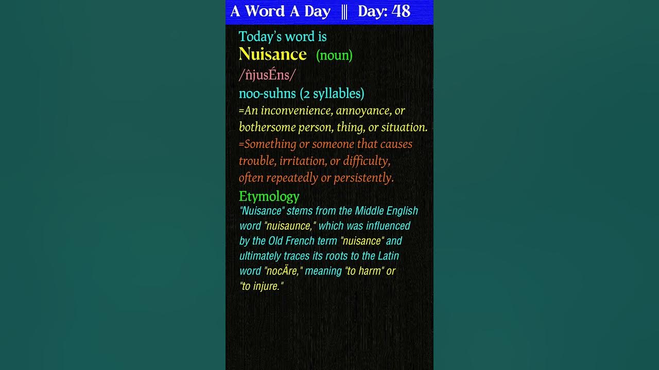 Nuisance Meaning Etymology Usage English Word Meaning nuisance-meaning-etymology-usage-english-word-meaning