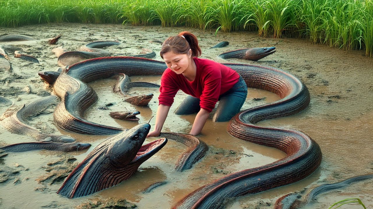 Catching Giant Eels Underground – From Farm to Table in Rural Life!