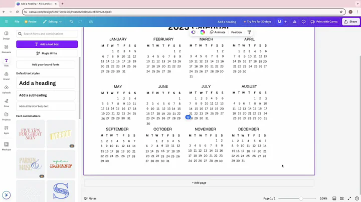 Make 2025 Calendar in Canva | Easy DIY Tutorial for Beginners