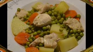 Chicken, peas, and carrots cooked in the Cookeo
