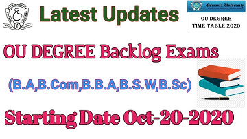 OU DEGREE Backlog  (B.A./B.S.W/B.B.A/B.Com/B.Com(Hons)B.Sc ) Ist , IInd, IIIrd, IVth Vth Time table