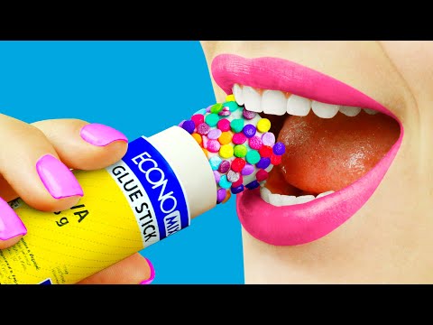 Video 8 Đồ Ăn Bằng Dùng Học Tập/Trò Đùa Đại Chiến! - YouTube