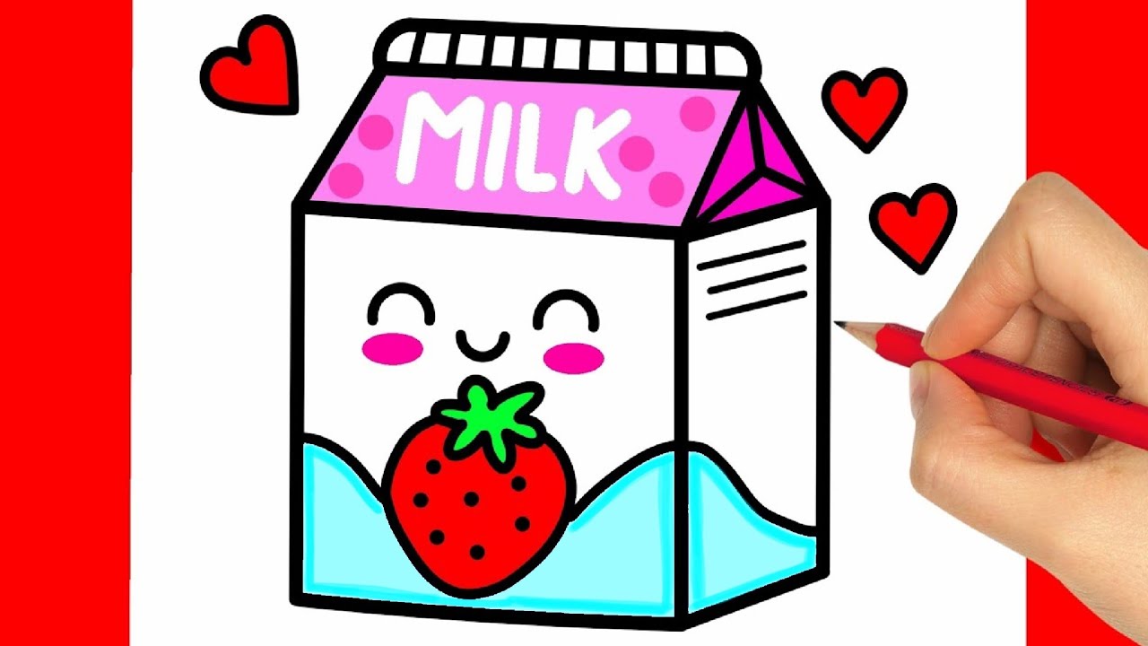 COMMENT DESSINER UNE BOÎTE DE LAIT KAWAII dessins kawaii faciles