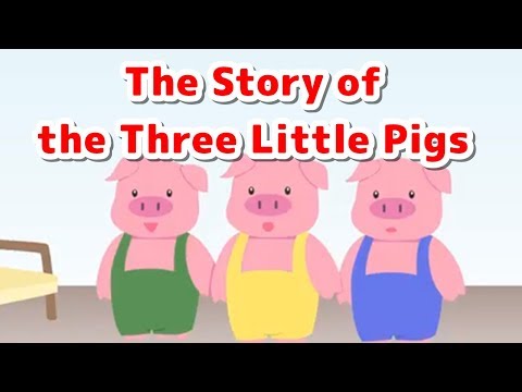 絵本 英語朗読 読み聞かせ 字幕付き｜三匹のこぶた／The Story of the Three Little Pigs【Japanese Fairy Tales in English】