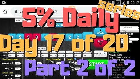 PROFIT 5% DAILY SERIES : DAY 17 OF 20, PART 2 OF 2. BINARY TRADING BOT SAFE & CONSISTENT.