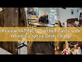 Review YATINEY Overbed Table with Wheels, Laptop Desk Charging Station, Recliner Table with Adjustab