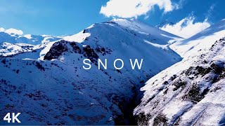 หิมะ 4K | 2 ชั่วโมง | Winter Mountains Nature Nature Scenic Relaxing Music Music Drone