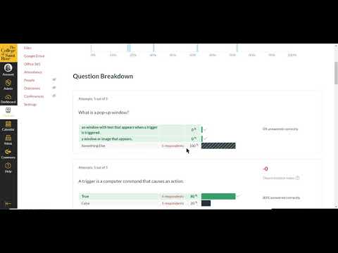 Canvas Quiz Activity Log, Time Extension and Quiz Item Analysis