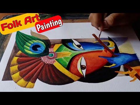 How to draw Folk art painting ❤️