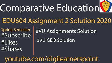 EDU604 Assignment 2 Solution 2020-Spring Semester-VU-Comparative Education