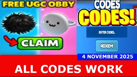 *ALLE CODES* (AFK of SPELEN) Gratis UGC Obby ROBLOX | 29 OKTOBER 2025