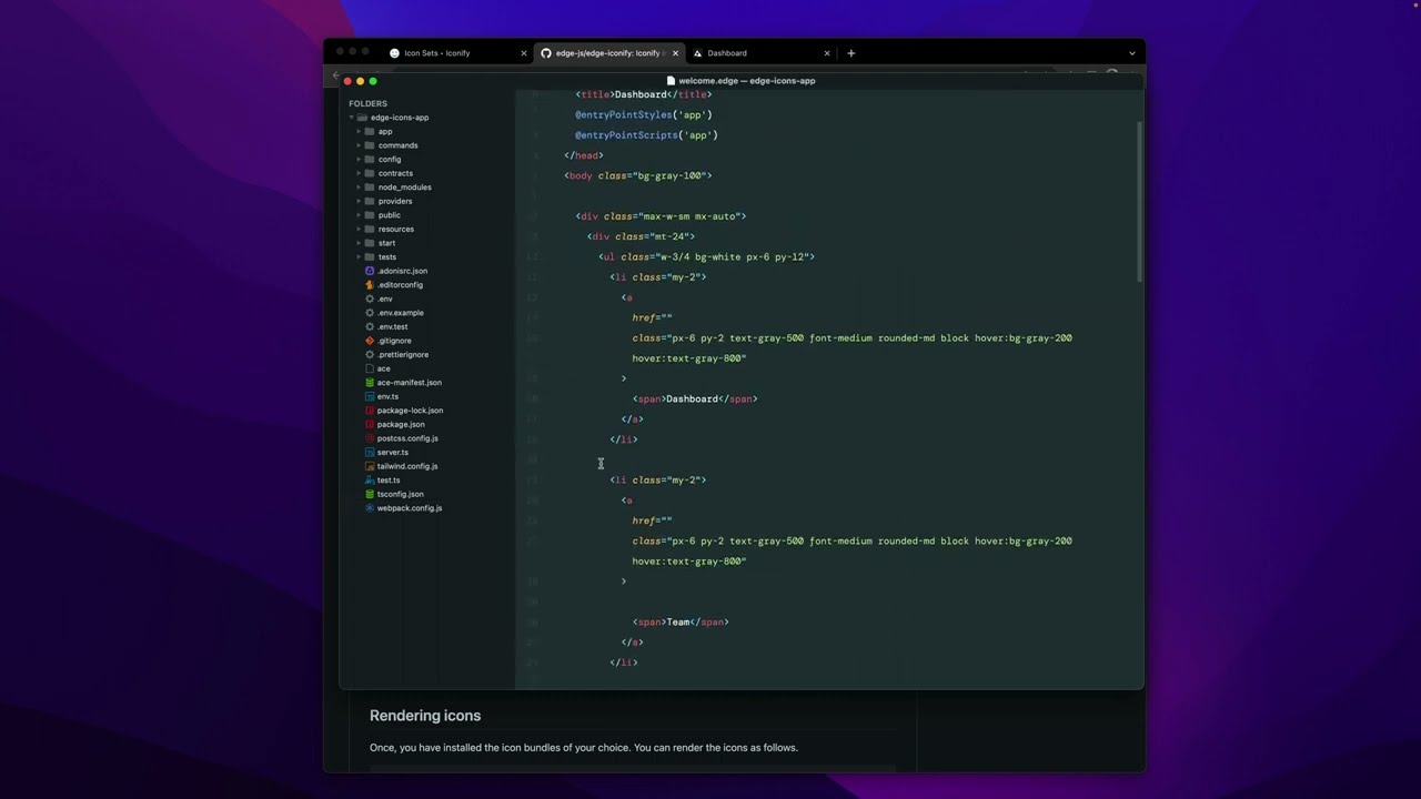 Using Iconify Icons with AdonisJS Edge - YouTube