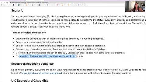 Runner UX Scorecard: Obtain an overall understanding of job executors