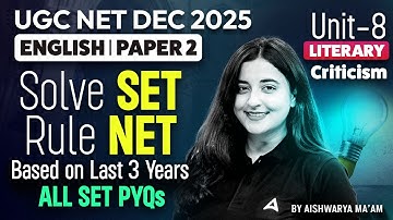 UGC NET English Literature Unit 8 | Based On Last 3 Years All SET PYQs By Aishwarya Mam