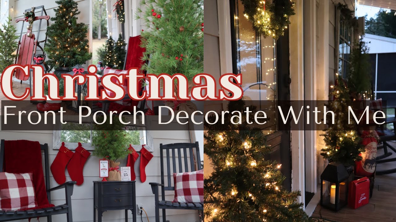 Christmas Porch Decorating Ideas | Traditional Christmas Decor | Cozy Rustic Red & Green Christmas