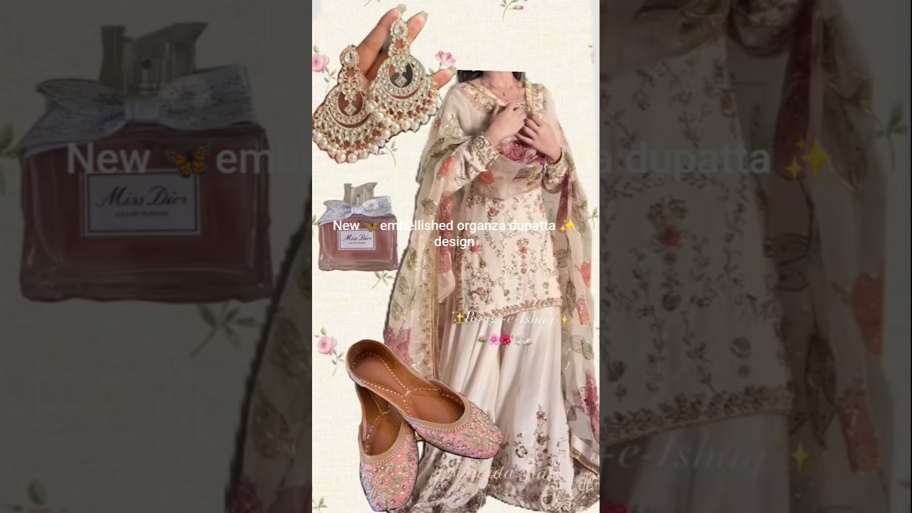 New 🦋embellished organza dupatta dress ✨ 