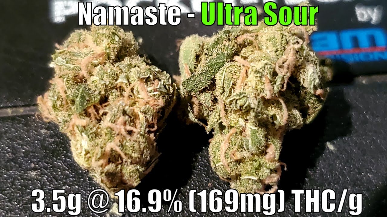 Namaste - Ultra Sour Unboxing Review - 3.5g @ 16.9% THC/g (+Extreme Closeups)