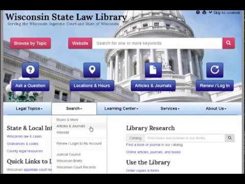 Log in to databases with a Wisconsin State Law Library card