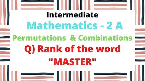 #permutationsandcombinations #Rank of the word "MASTER "@EAG