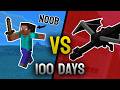 Can a NOOB Beat Minecraft in 100 Days? - SHOCKING Start