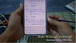How to Hide Handwriting Without Deleting It in Samsung Notes on Galaxy S26 Ultra